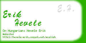 erik hevele business card